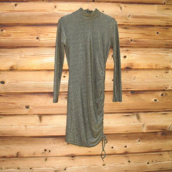 NWT n:philanthropy Demetra Metallic Ruched Mini Dress - Picture 4 of 12
